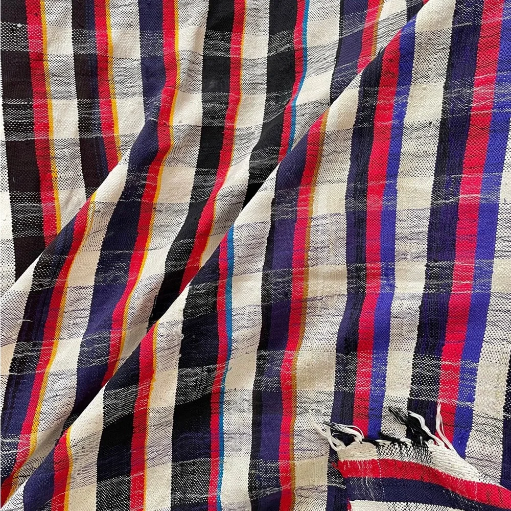 Multicolored Vintage Handwoven Moroccan Berber Blanket - Picture 5 of 8